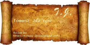 Tomesz János névjegykártya