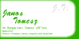 janos tomesz business card